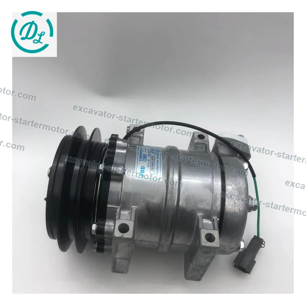 S7501 506211-6571 24V DKS15CH A/C Compressor for Hitachi EX120-5G EX200-5G, OEM/reference S7501, 24V DKS15CH Single-Groove A/C Compressor, product view 5