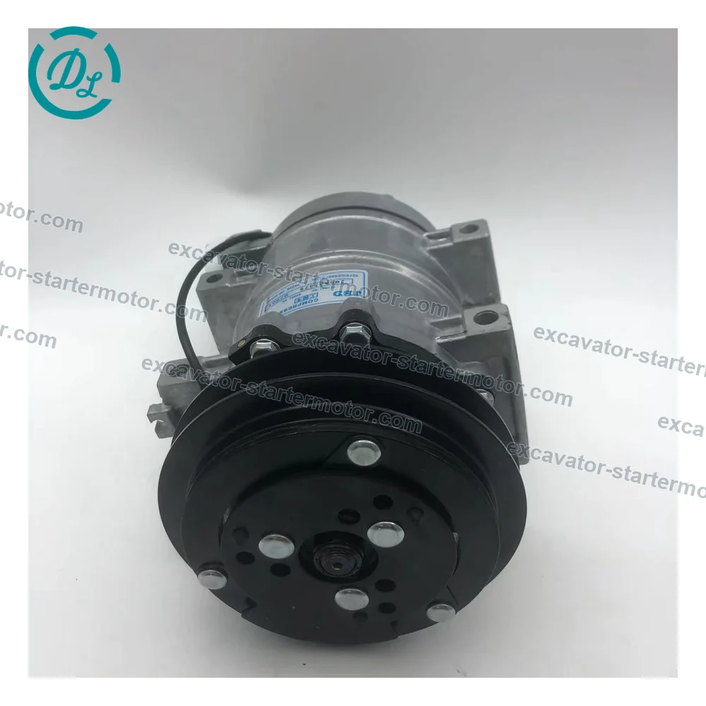 S7501 506211-6571 24V DKS15CH A/C Compressor for Hitachi EX120-5G EX200-5G, OEM/reference S7501, 24V DKS15CH Single-Groove A/C Compressor, product view 6