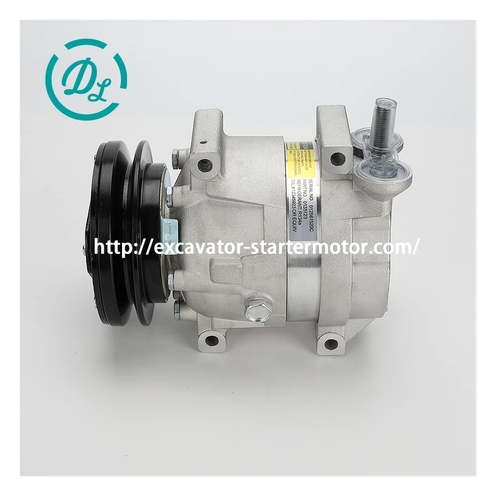 803545835 A5W00288B HFC134a A/C Compressor for XCMG XE215, OEM/reference 803545835, HFC134a A/C Compressor, product view 2