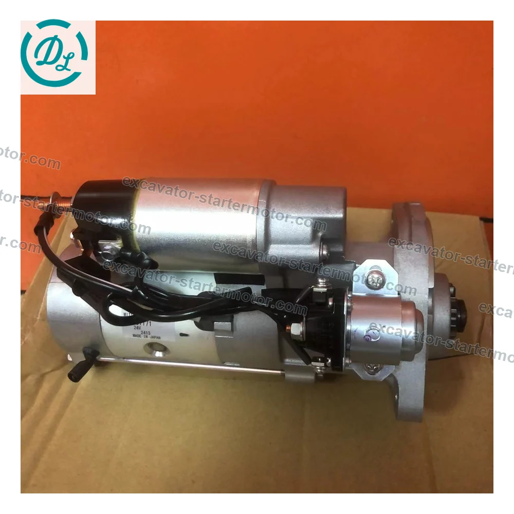 M008T87171 24V 5.0kW 11T Starter for Mitsubishi 6D34 Kobelco SK200-6 SK250LC, OEM/reference M008T87171, 24V 5.0kW 11T Heavy-Duty Starter Motor