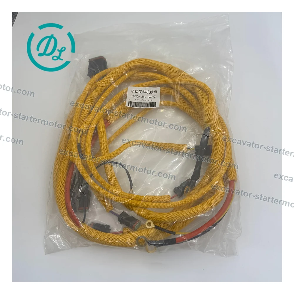 6743-81-8310 Engine Wiring Harness for Komatsu PC300-7 PC350-7 PC360-7, OEM/reference 6743-81-8310, Excavator Engine Wiring Harness