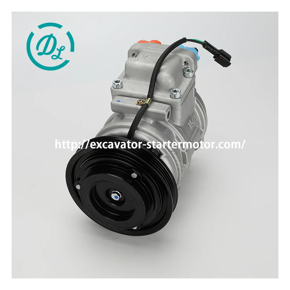 400102-00260 24V SD7H15 A/C Compressor for Doosan DX300LC-5 DX380LC-5, OEM/reference 400102-00260, 24V SD7H15 10-Groove A/C Compressor, product view 3