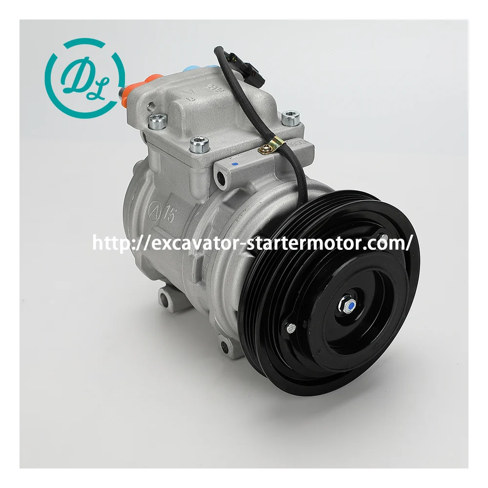 400102-00260 24V SD7H15 A/C Compressor for Doosan DX300LC-5 DX380LC-5, OEM/reference 400102-00260, 24V SD7H15 10-Groove A/C Compressor, product view 4