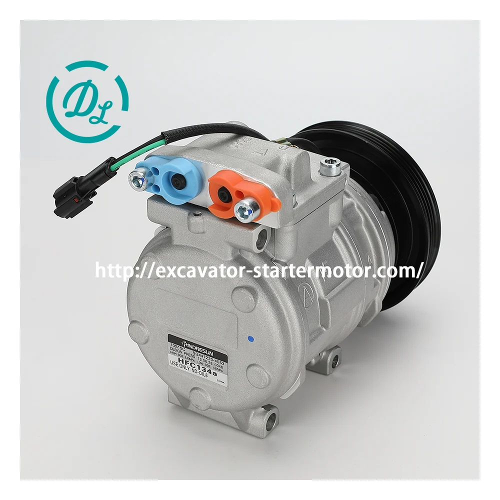 400102-00260 24V SD7H15 A/C Compressor for Doosan DX300LC-5 DX380LC-5, OEM/reference 400102-00260, 24V SD7H15 10-Groove A/C Compressor, product view 5