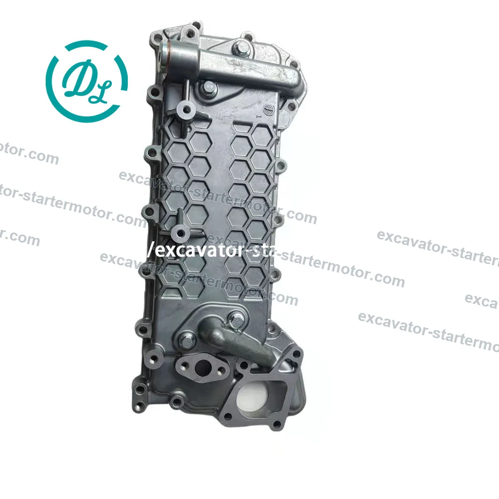 8-98085312-0 Oil Cooler Assembly for Isuzu 4HK1 ZX200-3 ZX240-3, OEM/reference 8-98085312-0, Complete Engine Oil Cooler Assembly