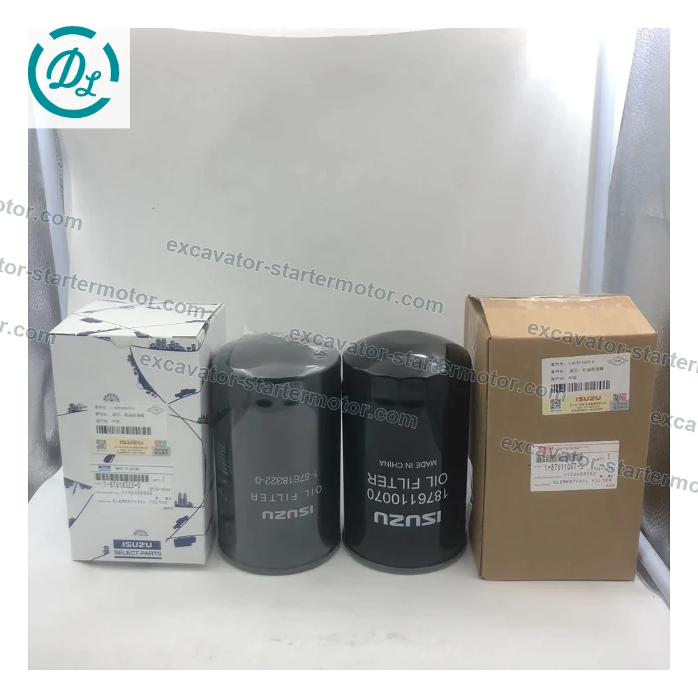 1-87618322-0 1-13240232-2 Oil Filter for Isuzu 4BG1 4HK1 4JJ1 6HK1 6WG1, OEM/reference 1-87618322-0, Full-Flow Spin-On Engine Oil Filter, product view 1