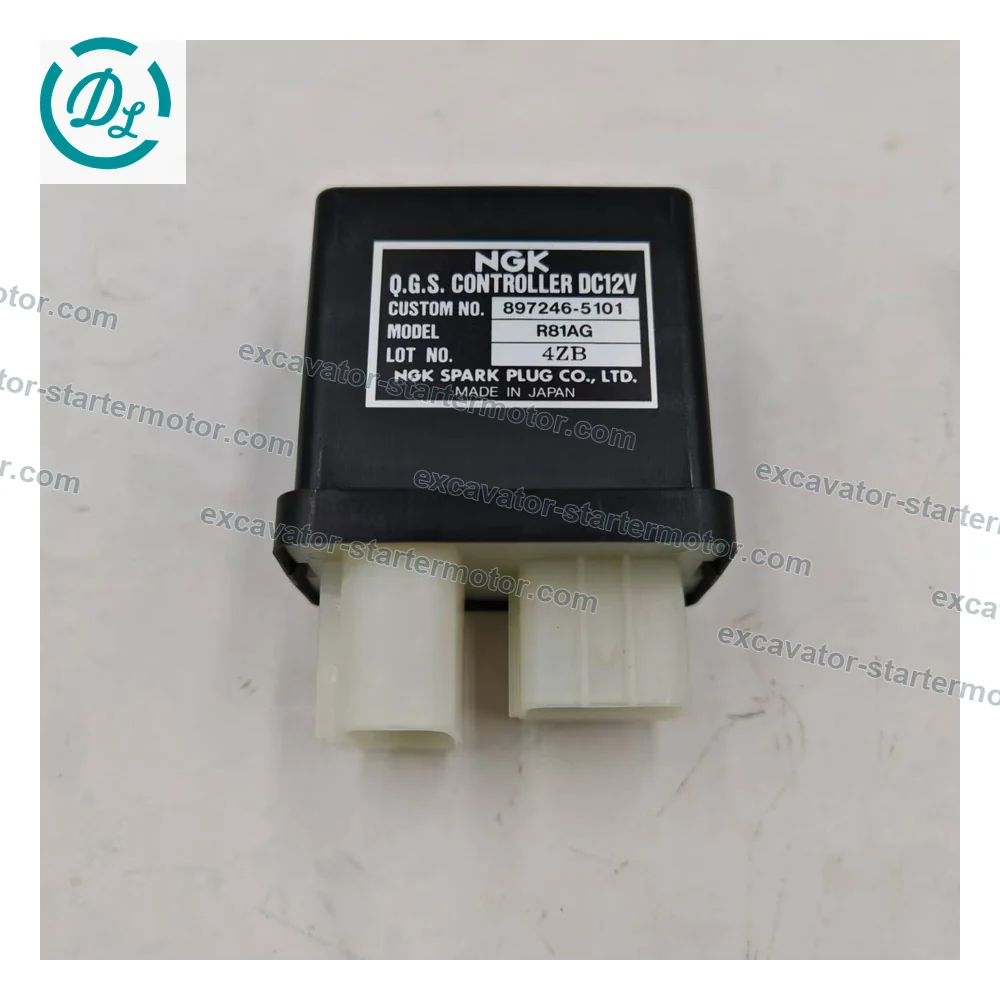8-97246510-1 12V Glow Plug Timer for Isuzu 4JG1 Multiquip DCA-45USJ, OEM/reference 8-97246510-1, 12V Glow Plug Timer / Control Relay, product view 2