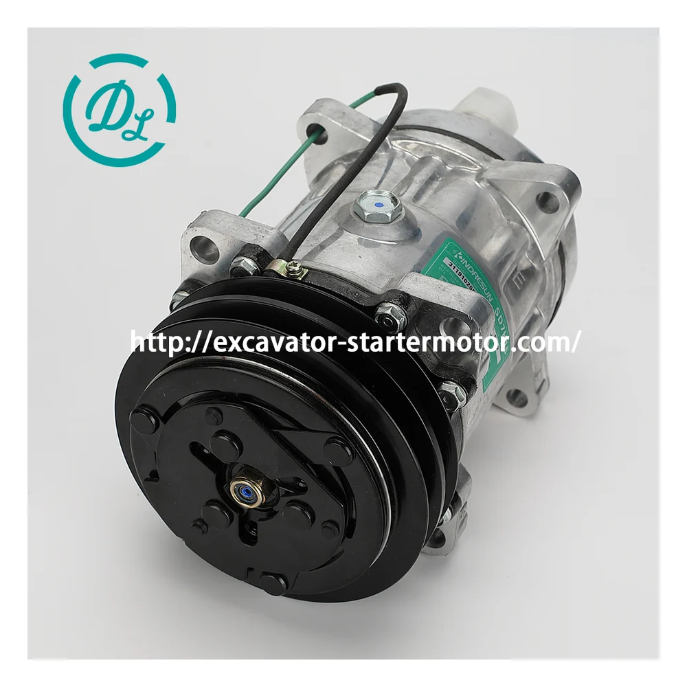 1911506010 12V SD5H14 A/C Compressor for Takeuchi TB180FR TL10 TL12, OEM/reference 1911506010, 12V Sanden SD5H14/SD5H09 A/C Compressor, product view 3