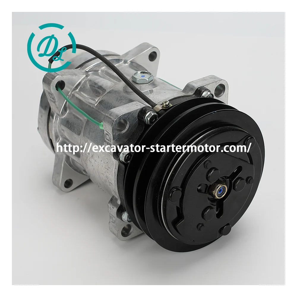1911506010 12V SD5H14 A/C Compressor for Takeuchi TB180FR TL10 TL12, OEM/reference 1911506010, 12V Sanden SD5H14/SD5H09 A/C Compressor, product view 4