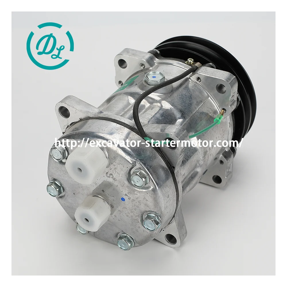 1911506010 12V SD5H14 A/C Compressor for Takeuchi TB180FR TL10 TL12, OEM/reference 1911506010, 12V Sanden SD5H14/SD5H09 A/C Compressor, product view 5
