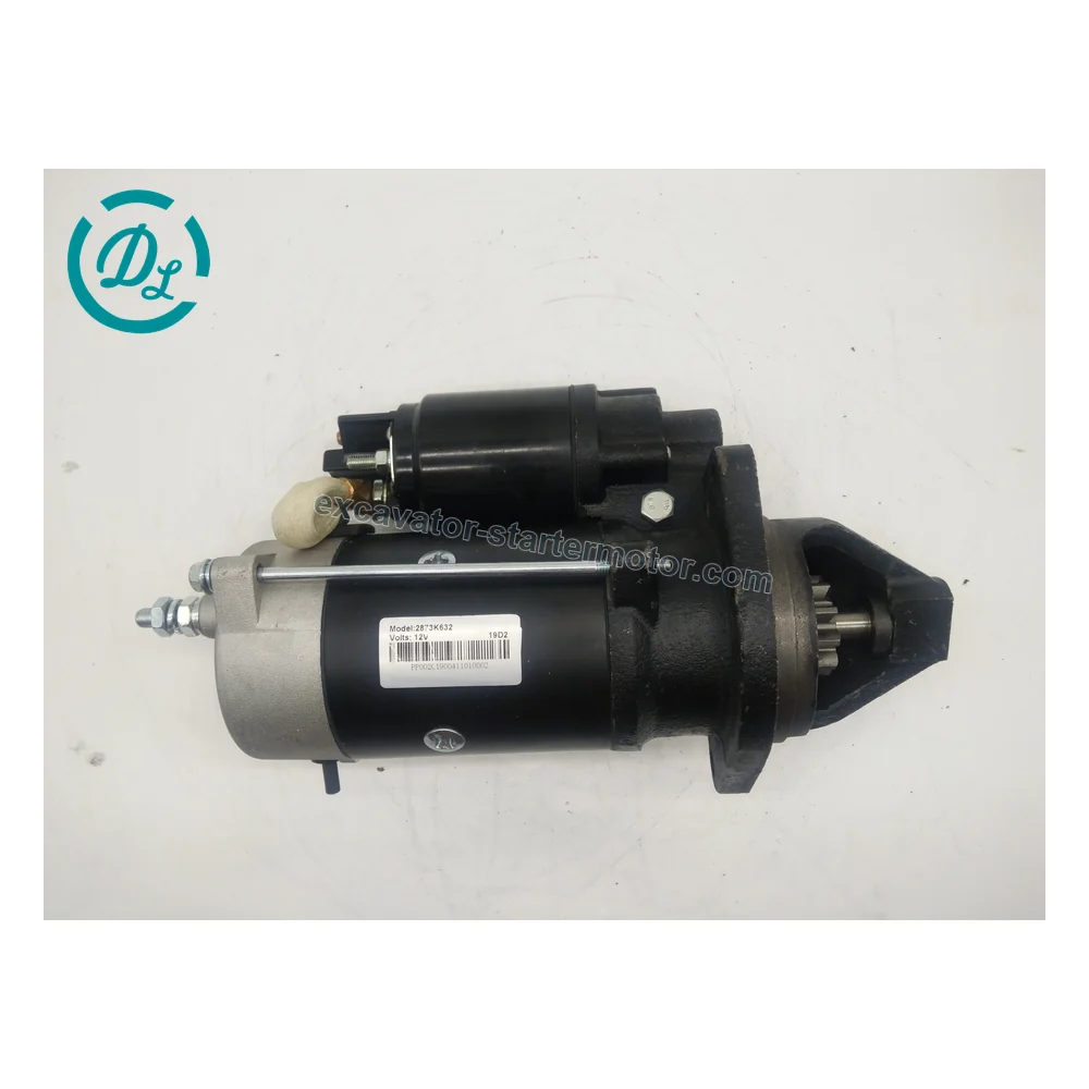 2873K632 12V 10T Starter Motor for Perkins 1104D-44TA 1004.4, OEM/reference 2873K632, 12V 10T Starter Motor, product view 3