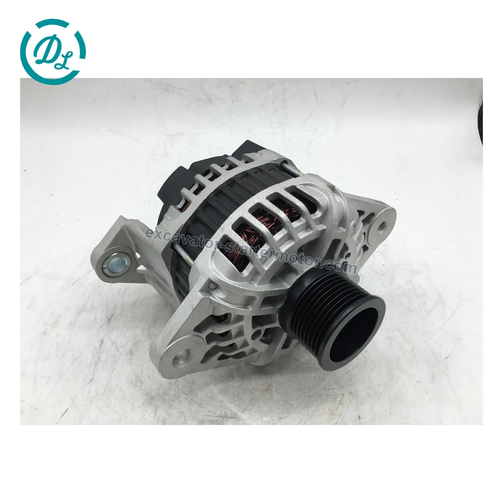 2610987 21Q6-42001 24V 90A Alternator for Hyundai R210LC-7, OEM/reference 2610987, 24V 90A 8-Groove Alternator, product view 2