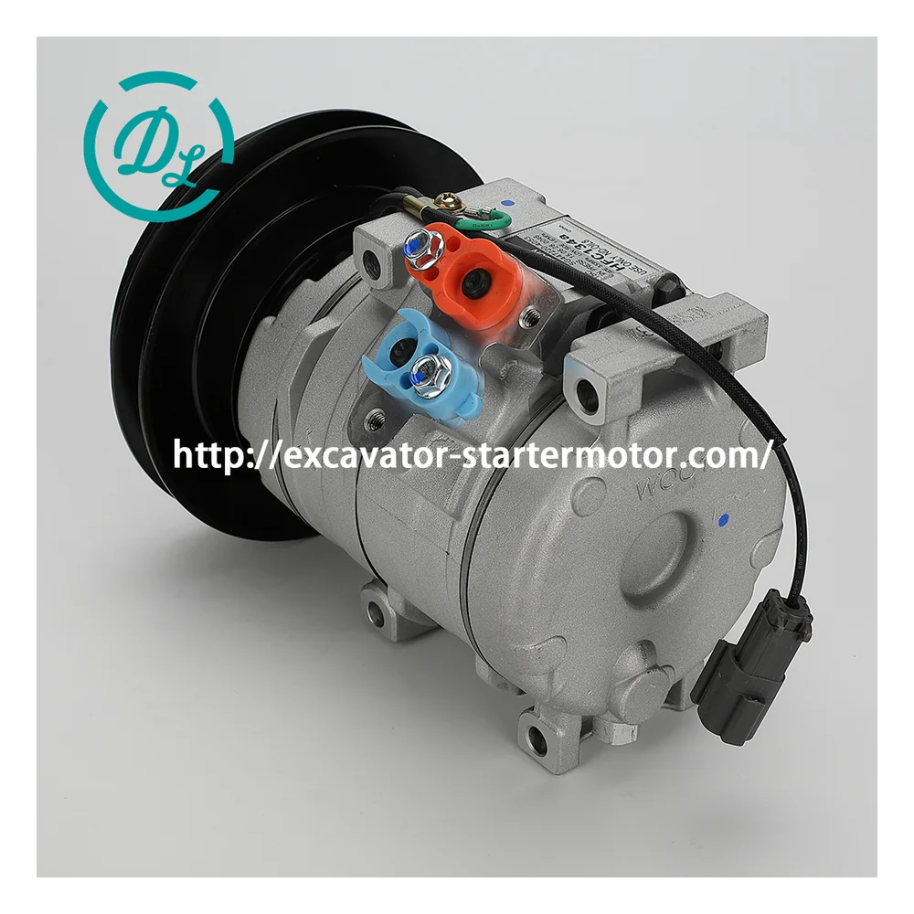 20Y-979-6121 447220-4053 24V 10S15C A/C Compressor for Komatsu PC200-7, OEM/reference 20Y-979-6121, 24V Denso 10S15C A/C Compressor