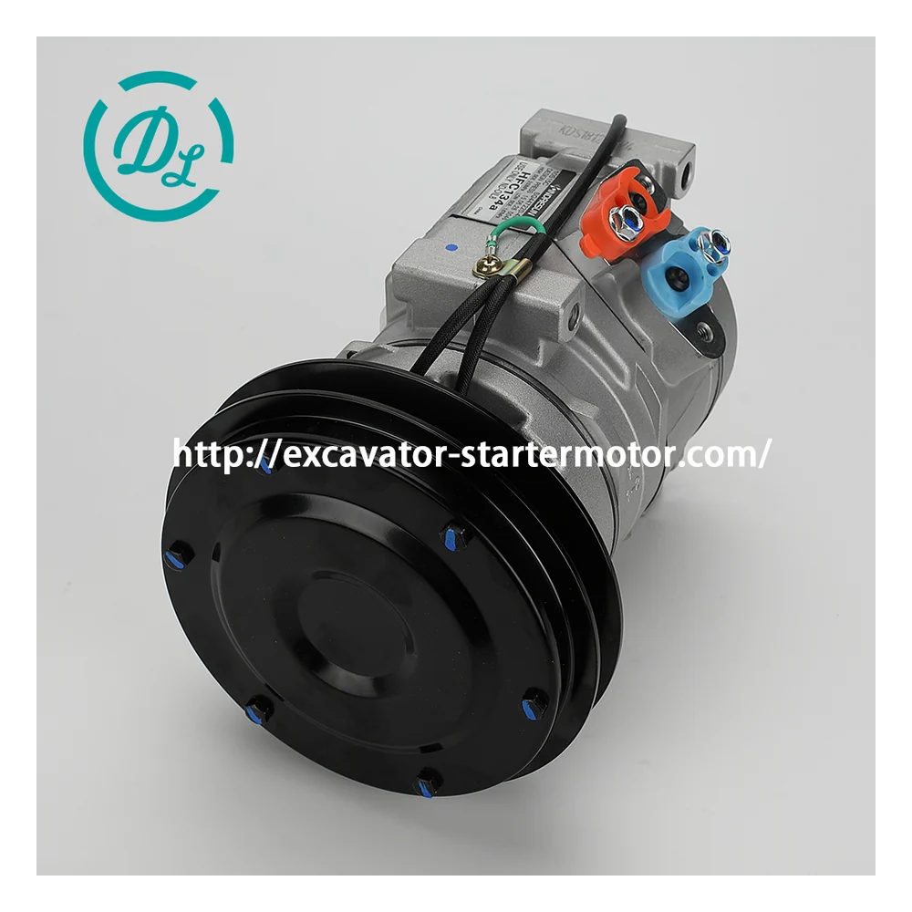 20Y-979-6121 447220-4053 24V 10S15C A/C Compressor for Komatsu PC200-7, OEM/reference 20Y-979-6121, 24V Denso 10S15C A/C Compressor, product view 3