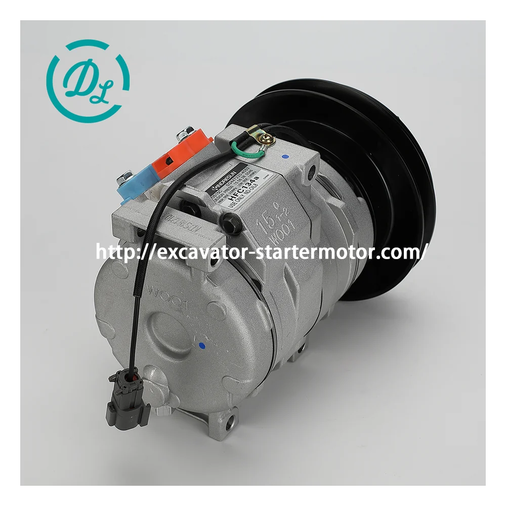 20Y-979-6121 447220-4053 24V 10S15C A/C Compressor for Komatsu PC200-7, OEM/reference 20Y-979-6121, 24V Denso 10S15C A/C Compressor, product view 5