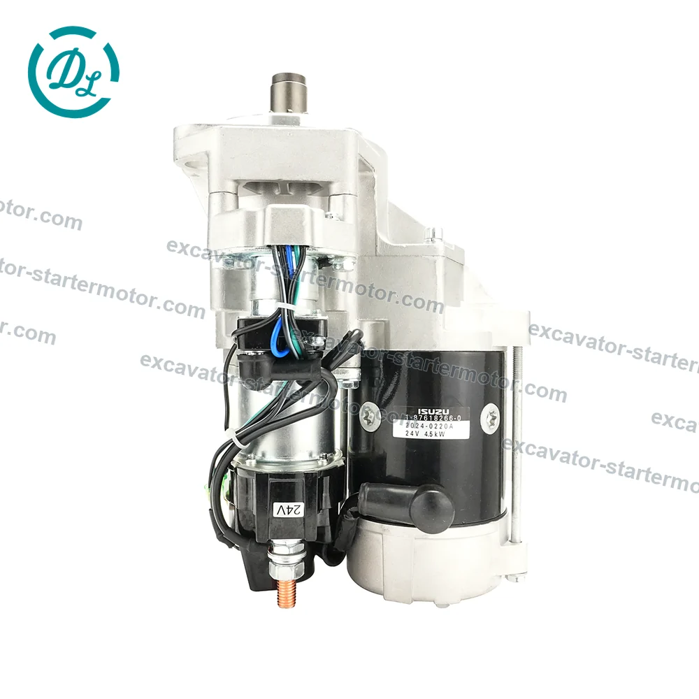 1-87618266-0 8-98062041-0 24V 4.5kW Starter for Isuzu 4BG1 Hitachi ZX120, OEM/reference 1-87618266-0, 24V 4.5kW Reduction Starter Motor, product view 2