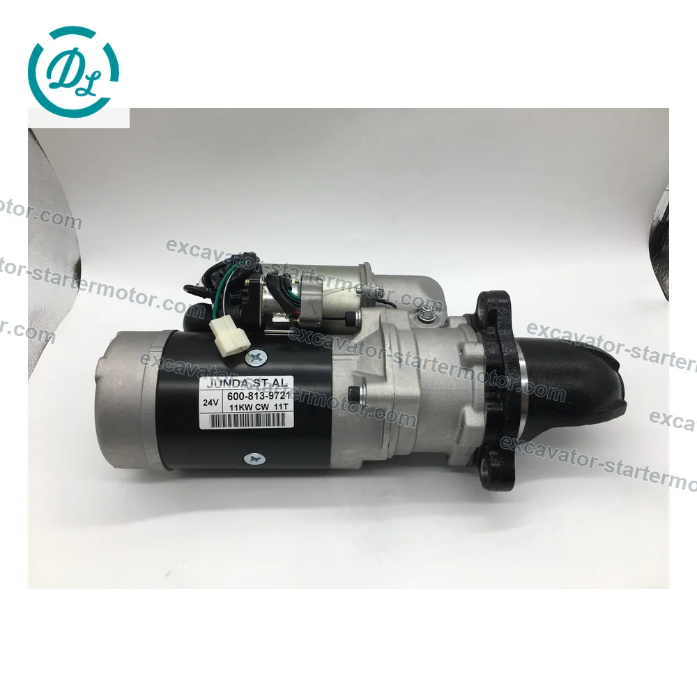 600-813-7120 24V 7.5kW 11-Tooth Starter for Komatsu 6D125 6D170, OEM/reference 600-813-7120, 24V 7.5kW 11-Tooth Starter, product view 4