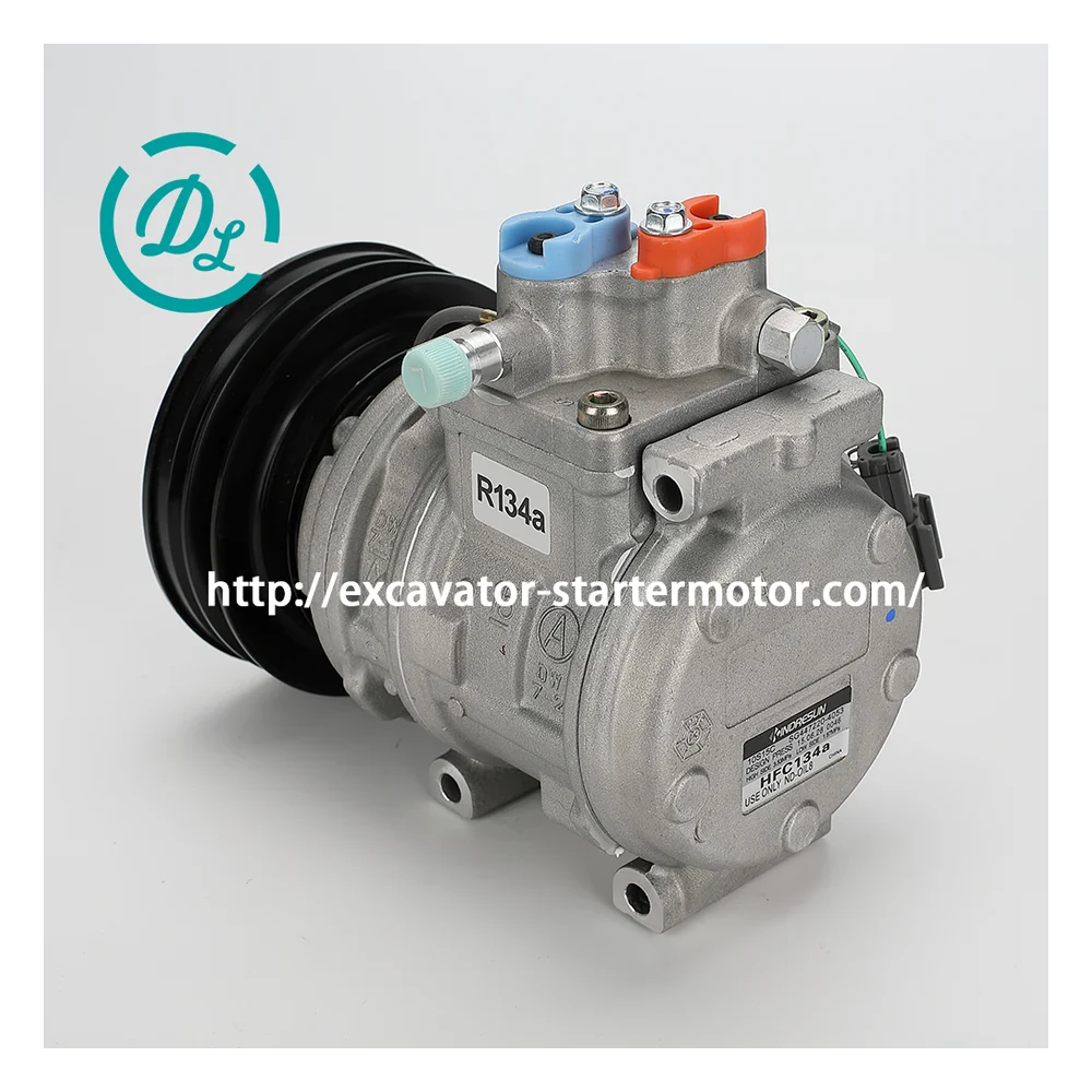 154-0490 24V 10PA15C A/C Compressor for Cat 311B 320B 325B Excavators, OEM/reference 154-0490, 24V 10PA15C Single-Groove Compressor, product view 2
