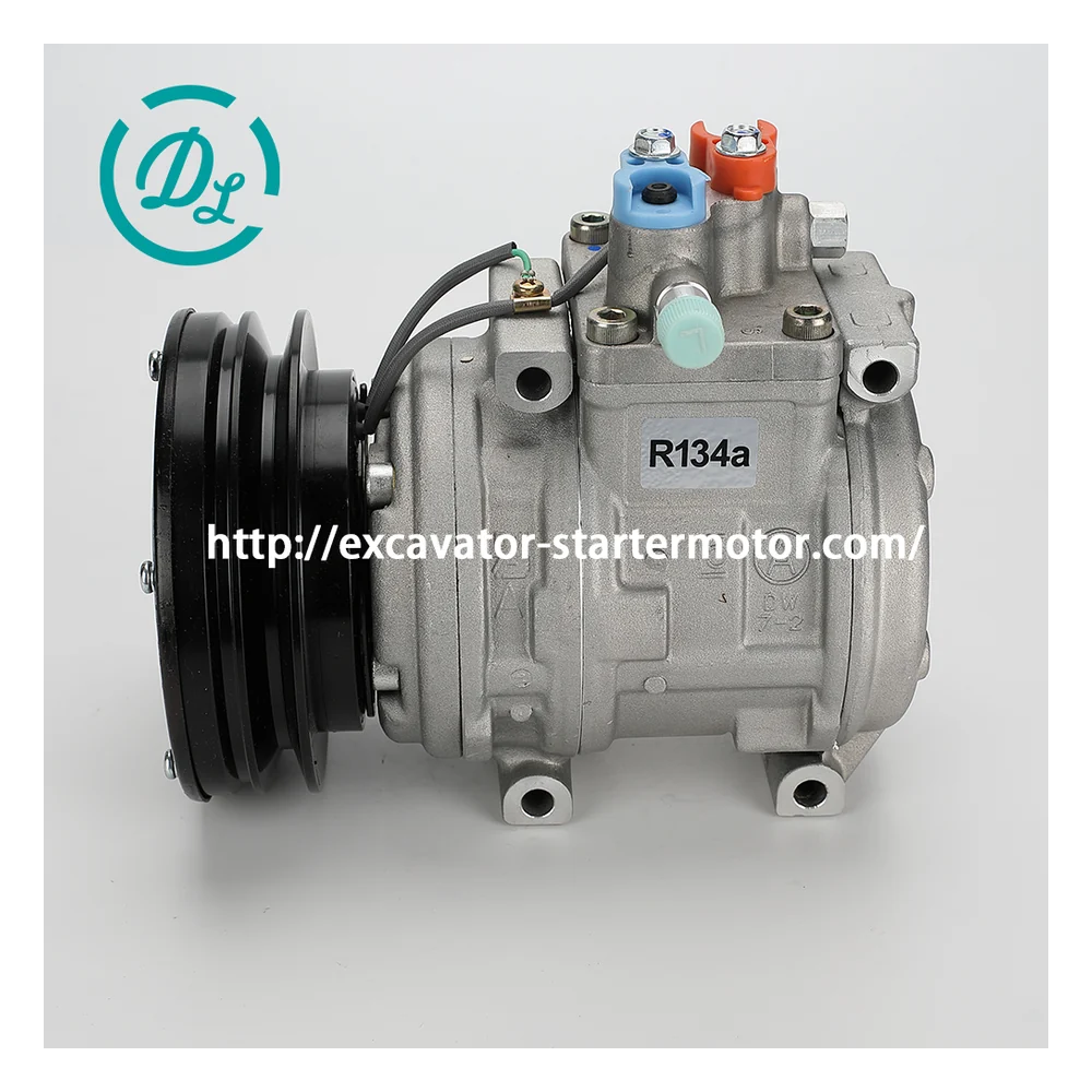 154-0490 24V 10PA15C A/C Compressor for Cat 311B 320B 325B Excavators, OEM/reference 154-0490, 24V 10PA15C Single-Groove Compressor, product view 3