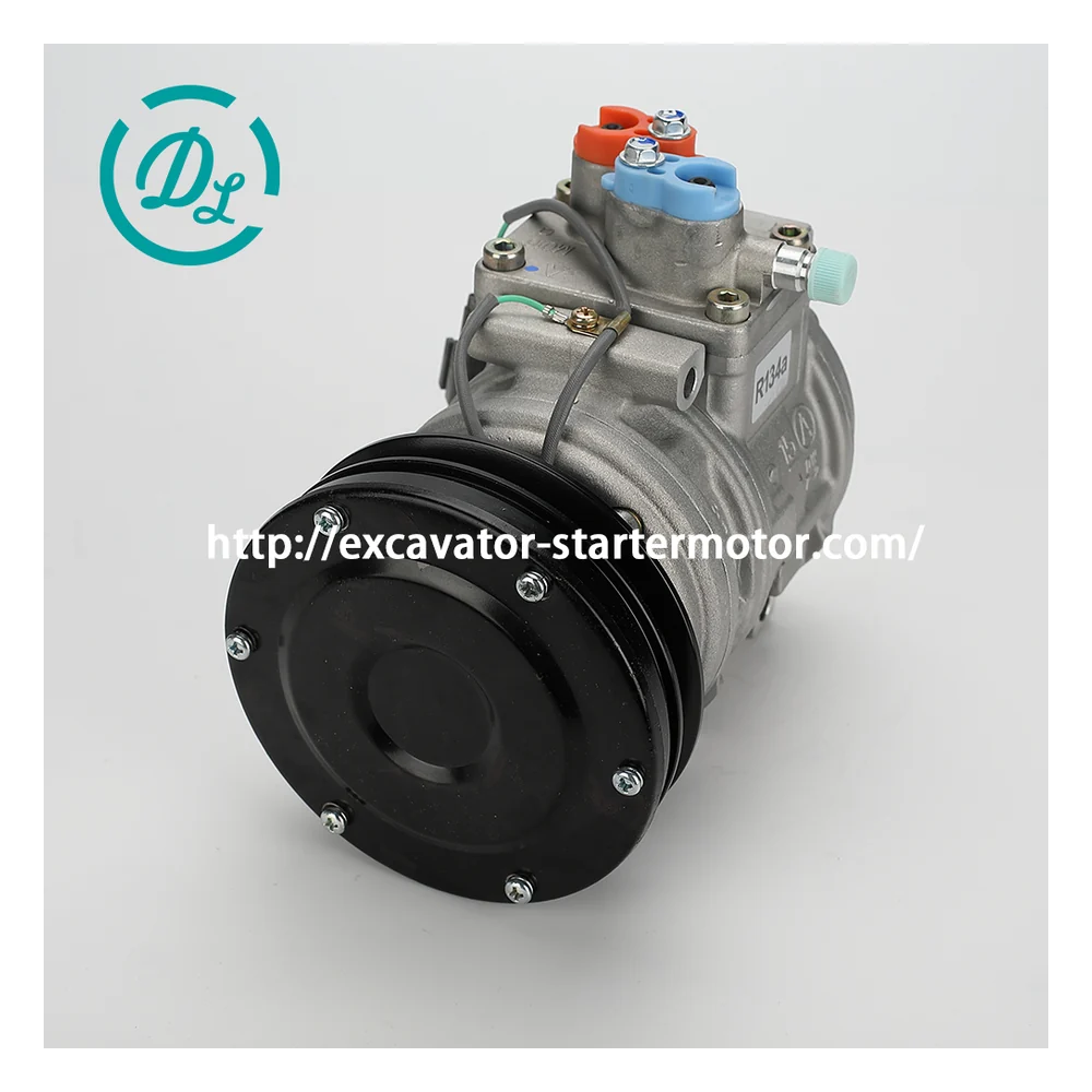 154-0490 24V 10PA15C A/C Compressor for Cat 311B 320B 325B Excavators, OEM/reference 154-0490, 24V 10PA15C Single-Groove Compressor, product view 4