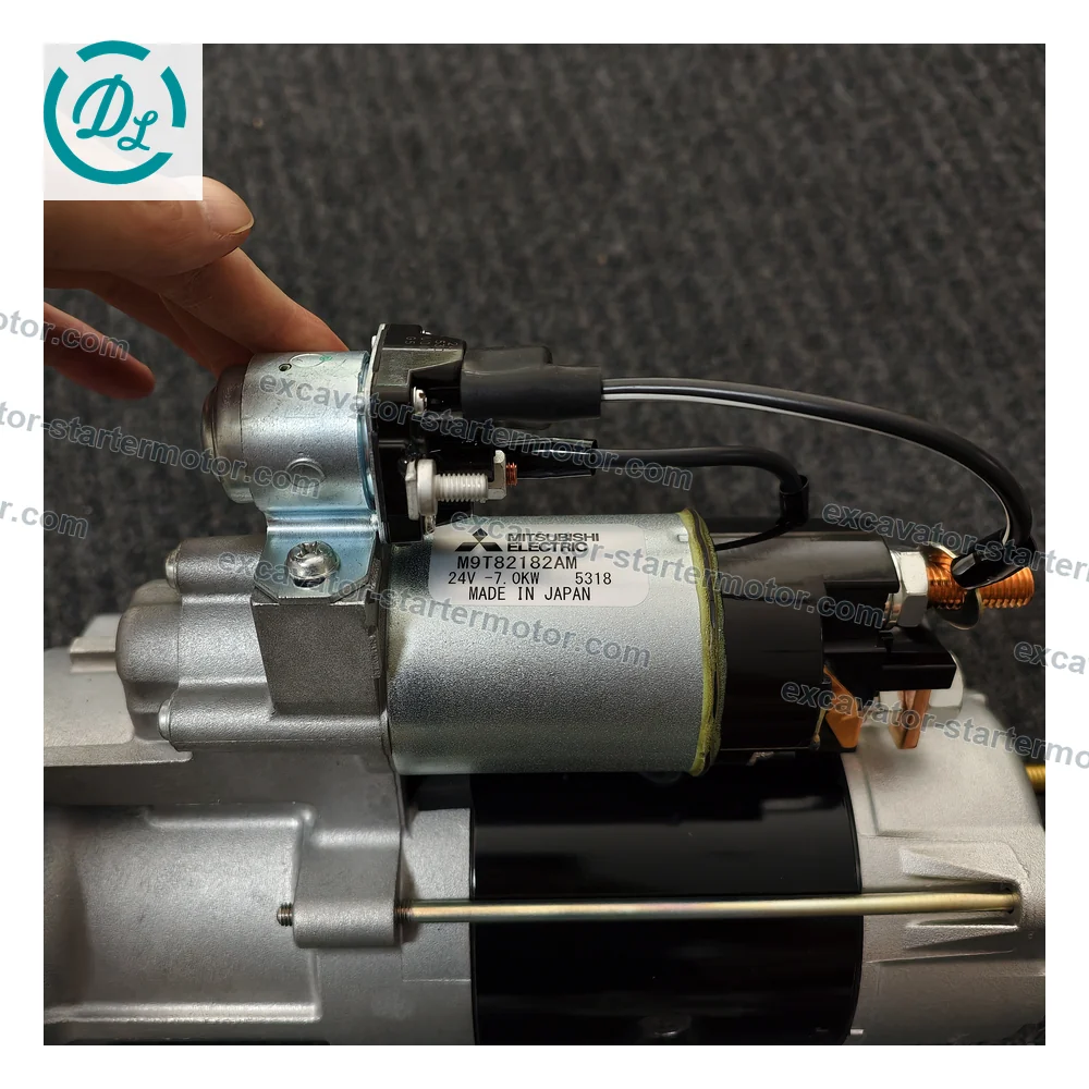 M9T82182AM 24V 7.0kW 12T Starter for Volvo A25D A30D A35D, OEM/reference M9T82182AM, 24V 7.0kW 12-Tooth Reduction Starter Motor, product view 3