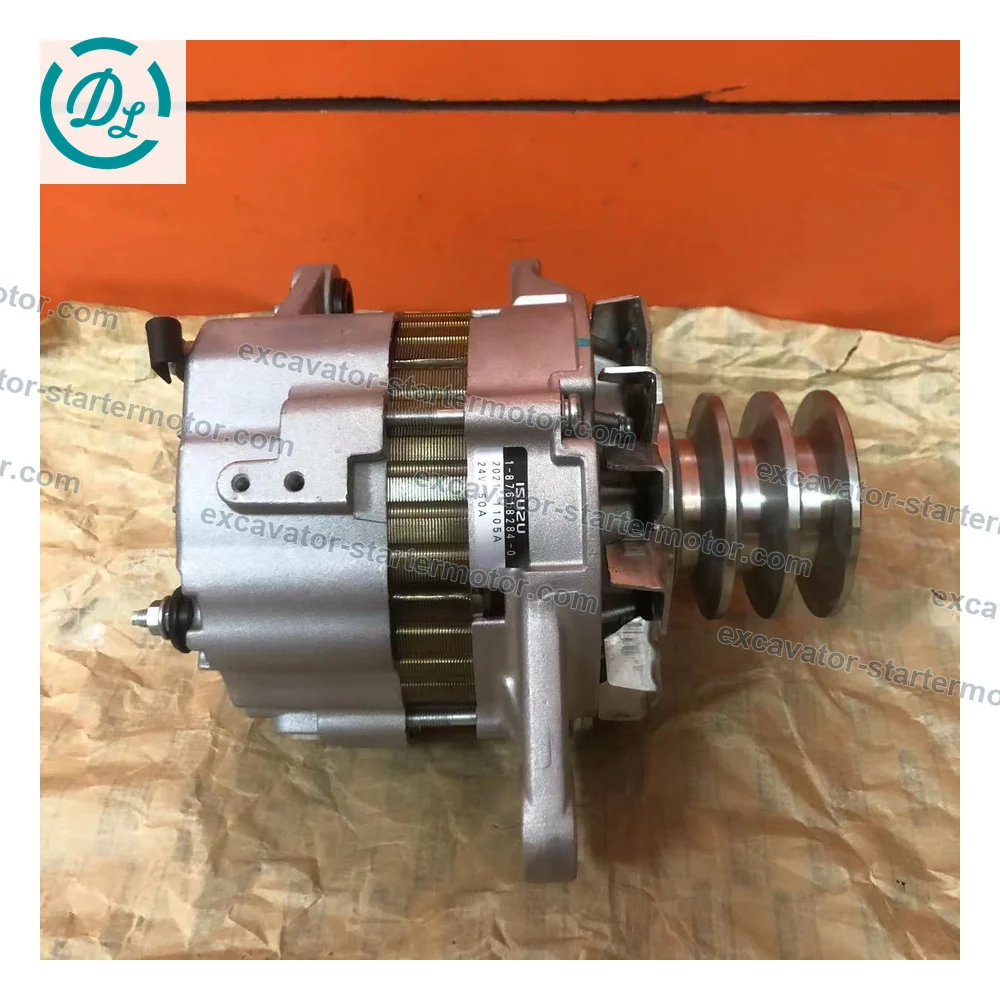 1-87618284-0 24V 50A Alternator for Isuzu 6HK1 Hitachi ZX330 ZX350, OEM/reference 1-87618284-0, 24V 50A Alternator