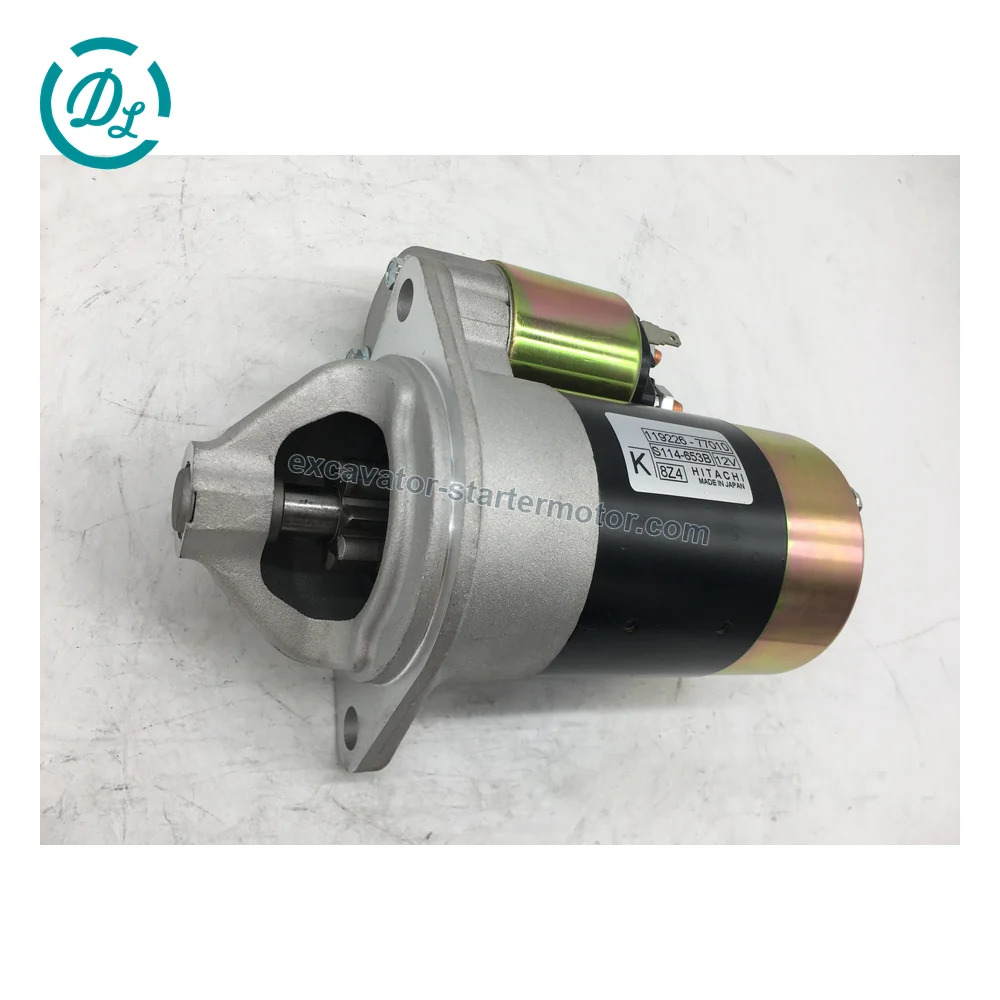 119225-77010 12V 0.9kW 8-Tooth Starter for Yanmar 3TNA72E, OEM/reference 119225-77010, 12V 0.9kW 8-Tooth CW Starter, product view 2