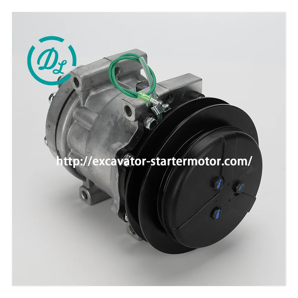 47759181 KHR3197 24V SD7H13 A/C Compressor for Case CX130 CX210 Kobelco SK200, OEM/reference 47759181, 24V SD7H13 A/C Compressor, product view 5