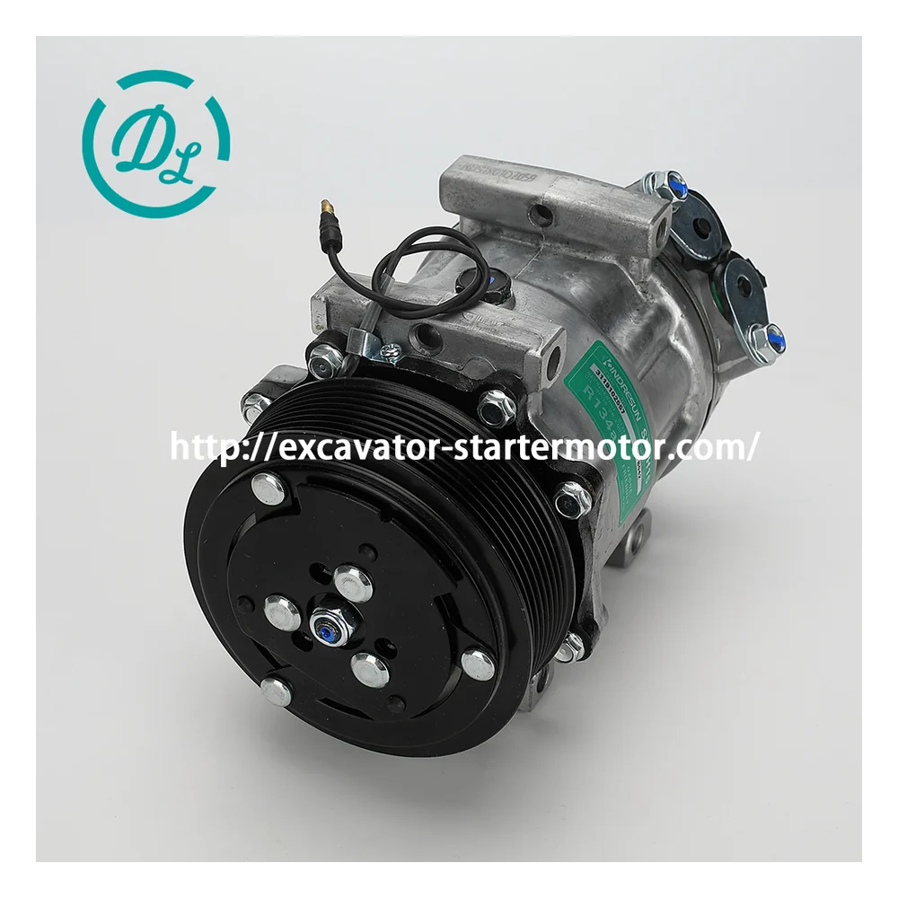 320/08562 12V SD7H15 A/C Compressor for JCB Telehandlers, OEM/reference 320/08562, 12V SD7H15 120mm 8-Groove Compressor, product view 3