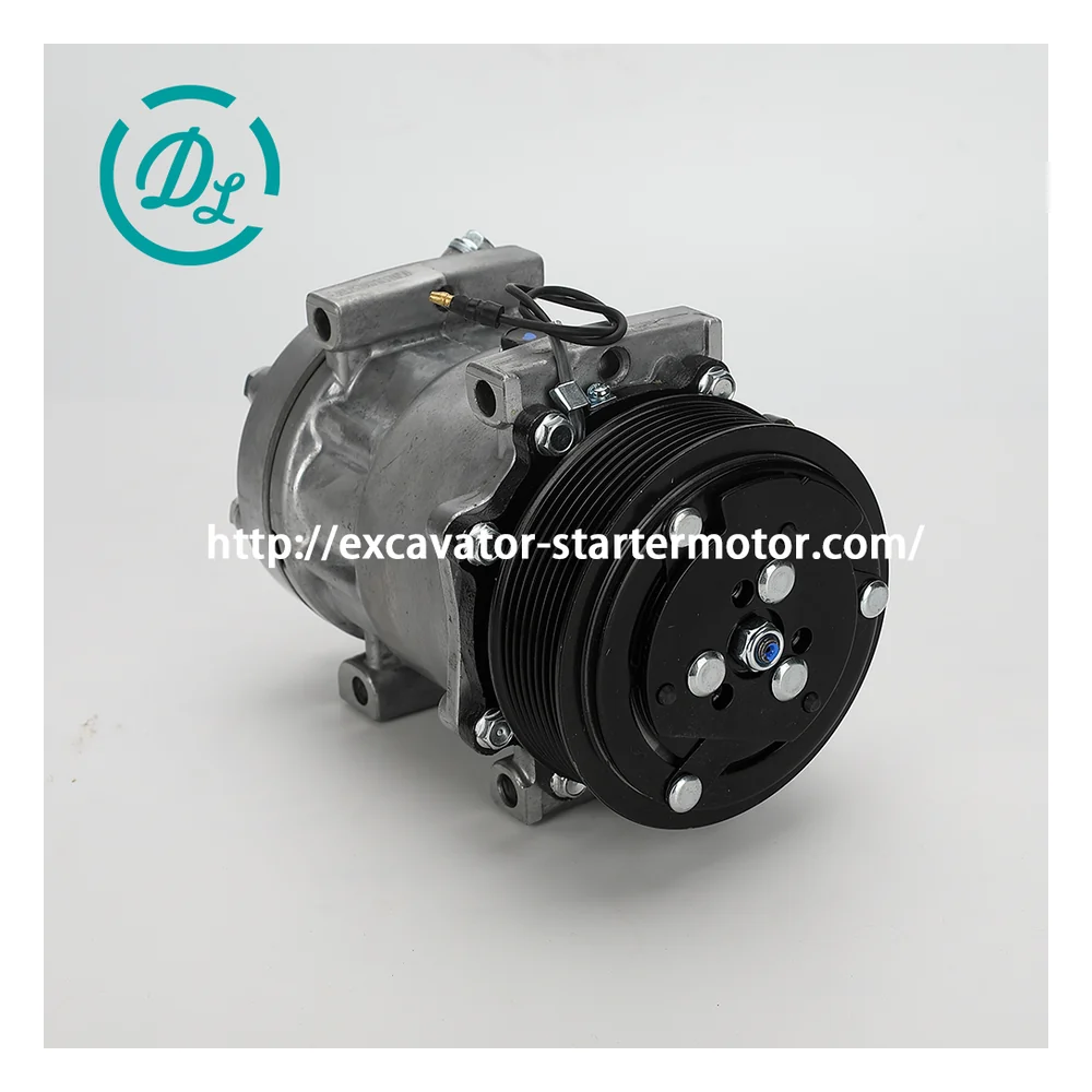 320/08562 12V SD7H15 A/C Compressor for JCB Telehandlers, OEM/reference 320/08562, 12V SD7H15 120mm 8-Groove Compressor, product view 4