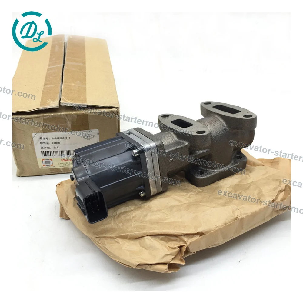 8-98238249-0 EGR Valve for Isuzu 4HK1 6HK1 Hitachi ZX200-3 ZX210-3, OEM/reference 8-98238249-0, EGR Valve Assembly