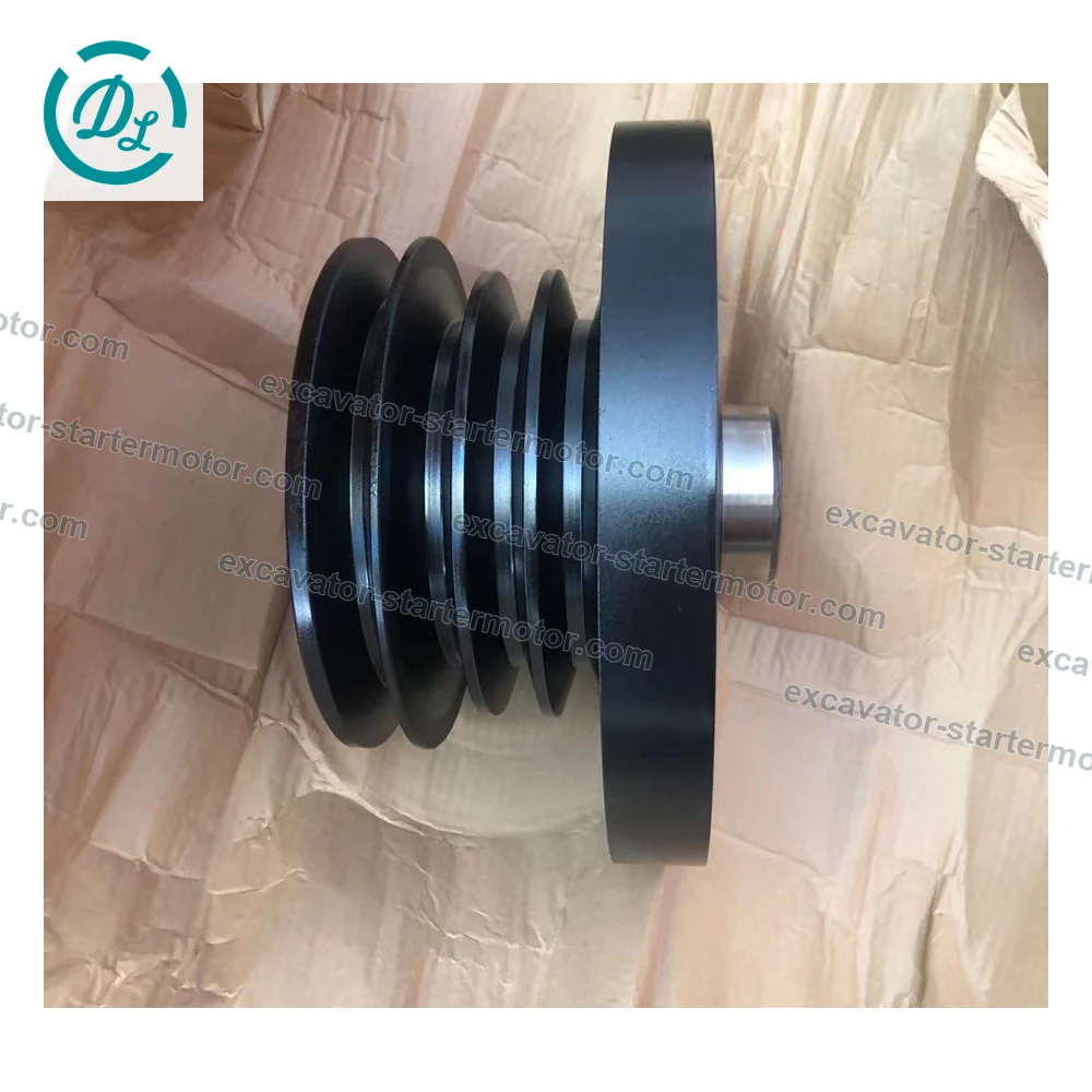 1-12371470-0 4-Groove Crankshaft Damper Pulley for Isuzu 6BG1 Hitachi ZX230 ZX240, OEM/reference 1-12371470-0, Four-Groove Crankshaft Damper Pulley, product view 3