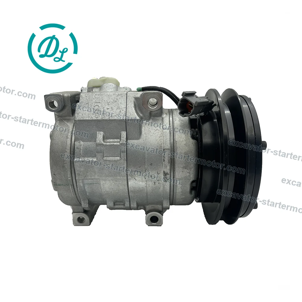 20Y-810-1260 24V A/C Compressor for Komatsu PC200 PC220 PC300 PC400 Excavators, OEM/reference 20Y-810-1260, 24V A/C Compressor Assembly