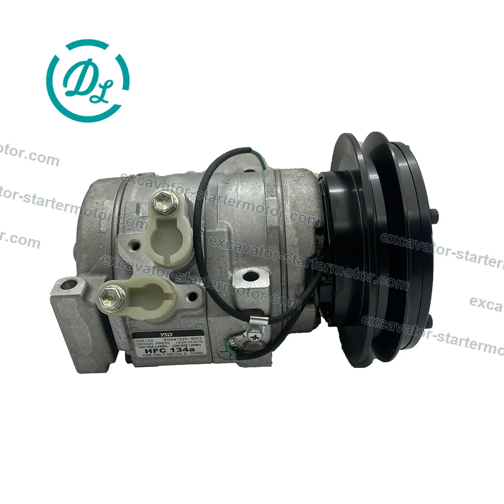 20Y-810-1260 24V A/C Compressor for Komatsu PC200 PC220 PC300 PC400 Excavators, OEM/reference 20Y-810-1260, 24V A/C Compressor Assembly, product view 5