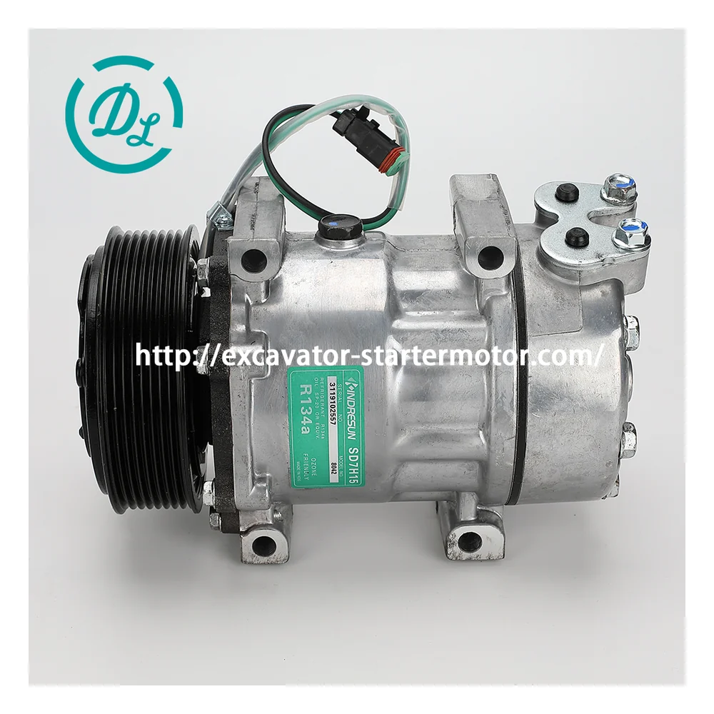 10575186 24V SD7H15 A/C Compressor for Scania 4-Series P G R T Trucks, OEM/reference 10575186, 24V SD7H15 119mm 8-Groove Compressor