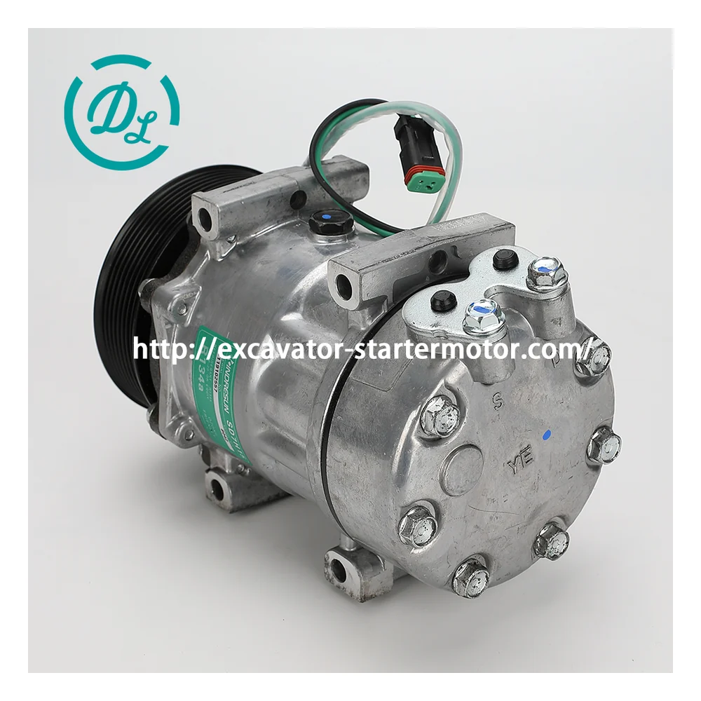 10575186 24V SD7H15 A/C Compressor for Scania 4-Series P G R T Trucks, OEM/reference 10575186, 24V SD7H15 119mm 8-Groove Compressor, product view 5