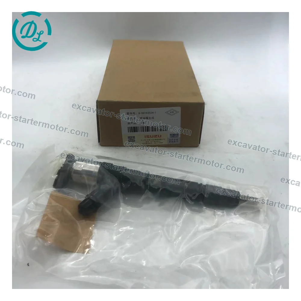 8-98163524-1 295050-0971 Common Rail Injector for Isuzu 4LE2 Kobelco 75SR Case CX75C CX80C, OEM/reference 8-98163524-1, Common Rail Fuel Injector Assembly, product view 2