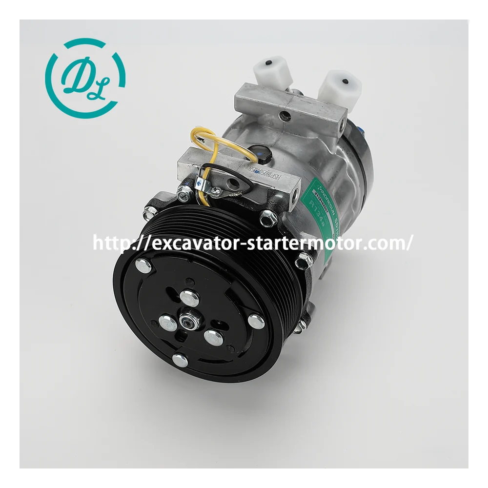 12595609 24V SD7H15 A/C Compressor for Liebherr R944 R954 A904, OEM/reference 12595609, 24V SD7H15 119mm 8-Groove Compressor, product view 3